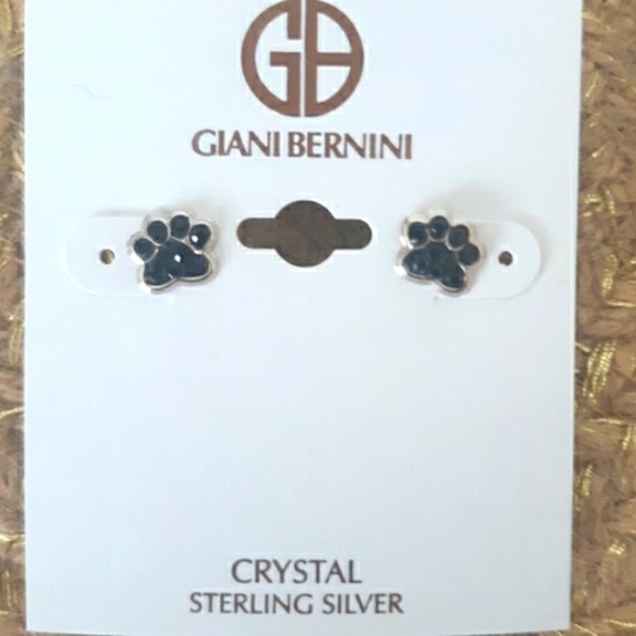 Sterling Silver Animal Paws Dog Cat Stud Earrings